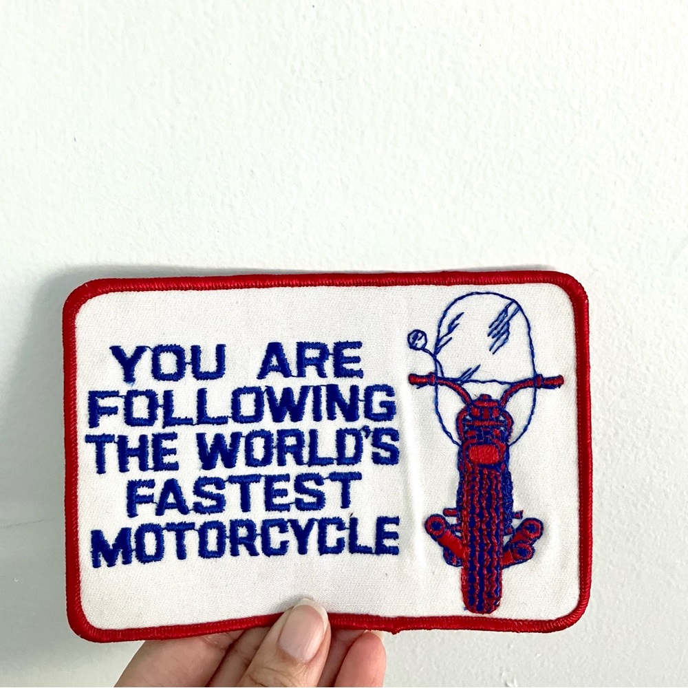Vintage 60’s Motorcycle Moto Novelty Embroidered Jumbo Patch